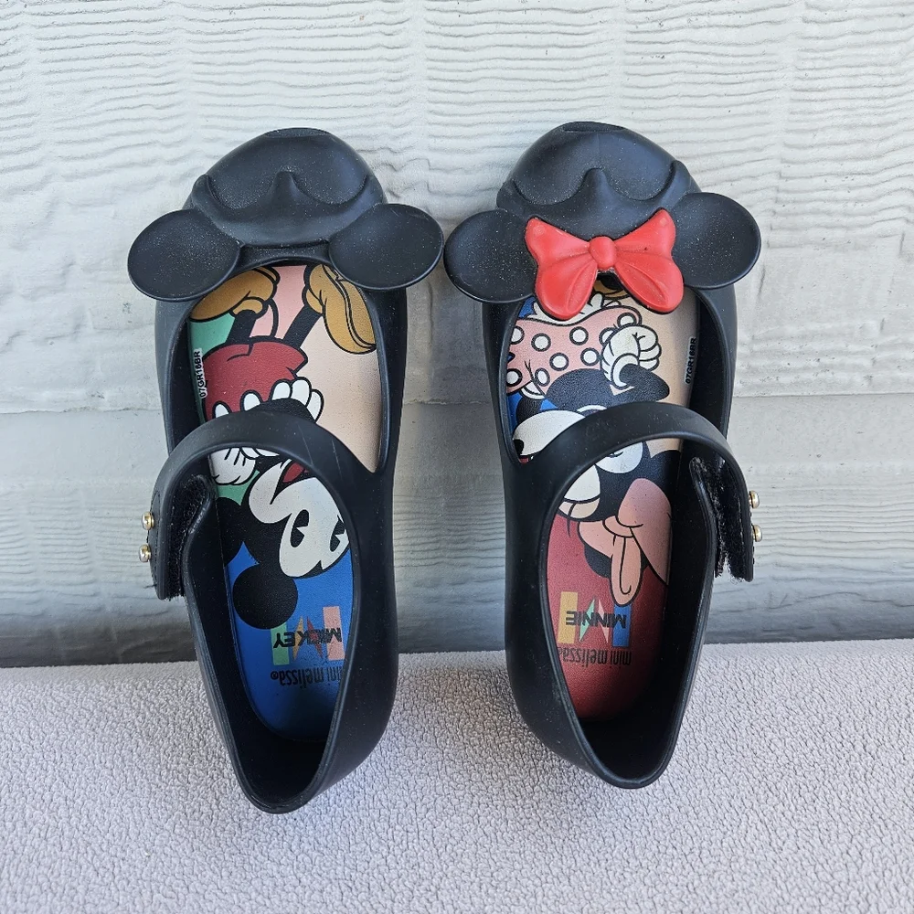 Mini Melissa Ultragirl Disney Twins Mickey Minnie Mouse Mary Jane Black SZ 10